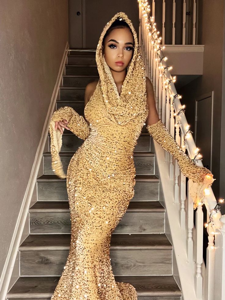 Charming gold prom dress Sheath Prom Dress Evening Dress fg5202
