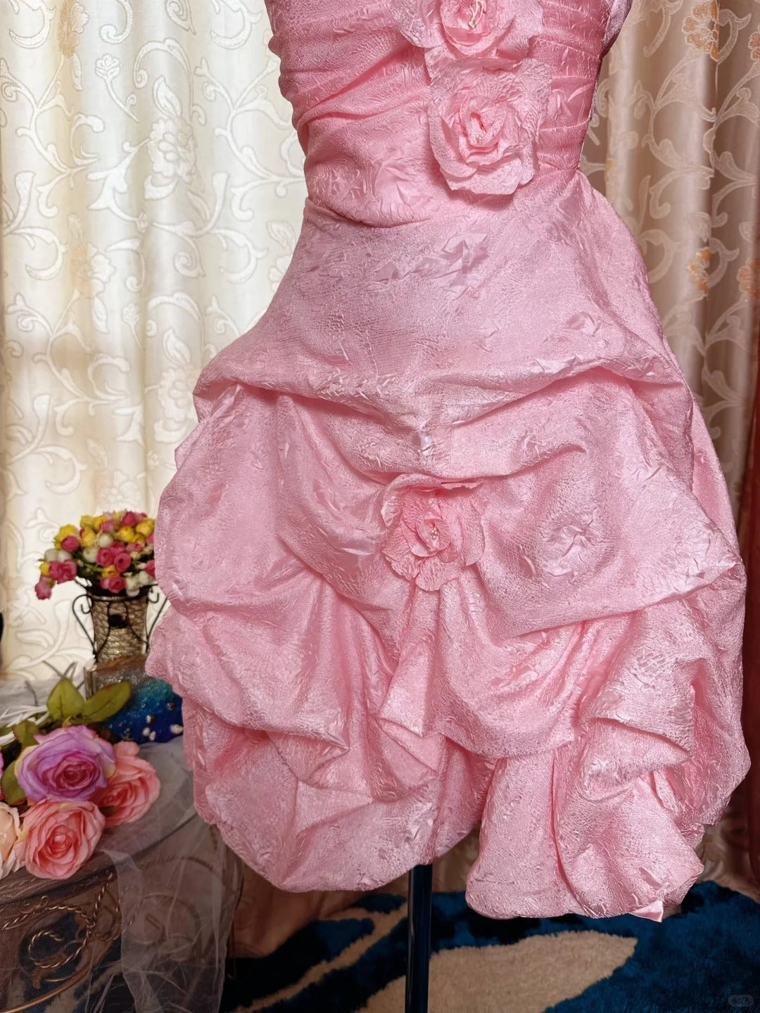 Pink Birthday Outfit Short Evening Dress Short Party Dress Vintage Homecoming Dress fg8090