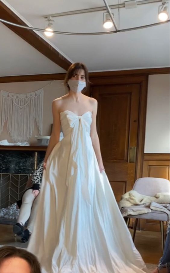 Strapless A-line Wedding Dresses, Newest Long Prom Dresses, Popular Simple Bridal Gowns fg5511