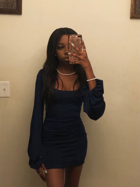 Elegant Short Homecoming Dresses Dark Navy Short Sheath Dress fg5410