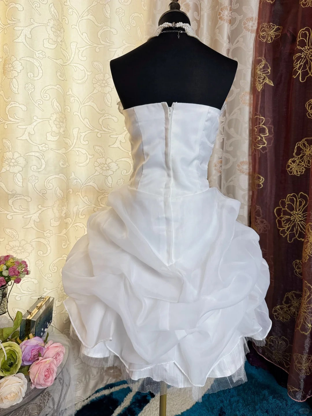 White Birthday Outfit Short Evening Dress Short Party Dress Vintage Homecoming Dress fg8088