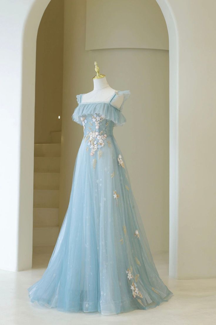 Spaghetti Strap Lace Long Prom Dress, Cute A-Line Graduation Dress fg5692