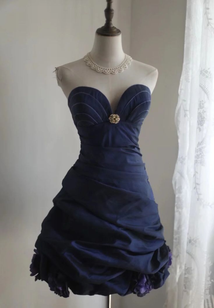 Retro Ball Gown Navy Blue Short Formal 8th Grade Homecoming Dresses Summer Middle School Hoco Dress 16th Birthday Outfits fg8075