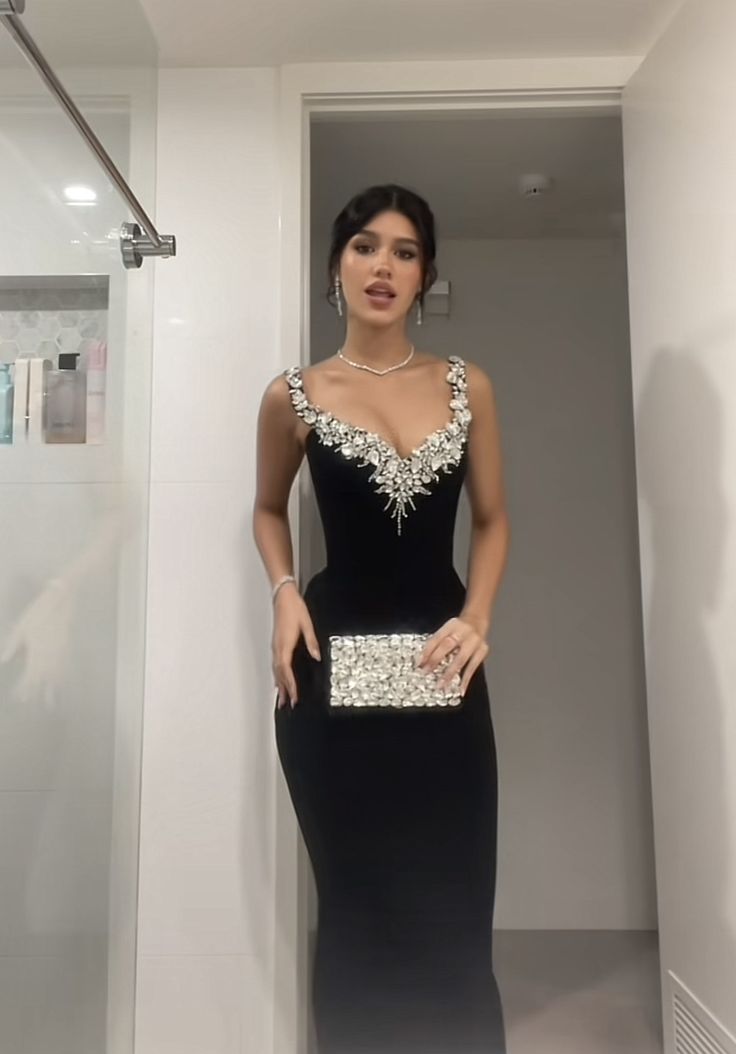 Black Mermaid Sexy Long Formal Dress Evening Party Dresses fg7763