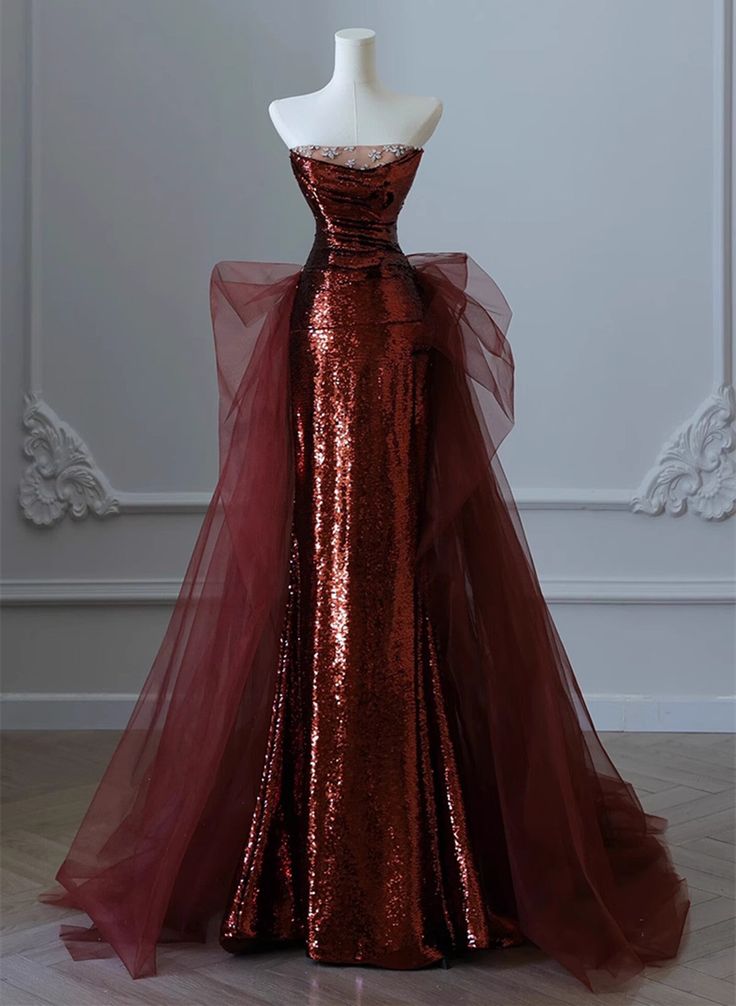 Sequins and Tulle Long Party Dress, Evening Dress Prom Dress fg5456