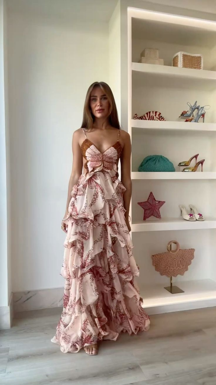 V Neckline Pink Evening Dress Chiffon Long Prom Party Dress fg8379