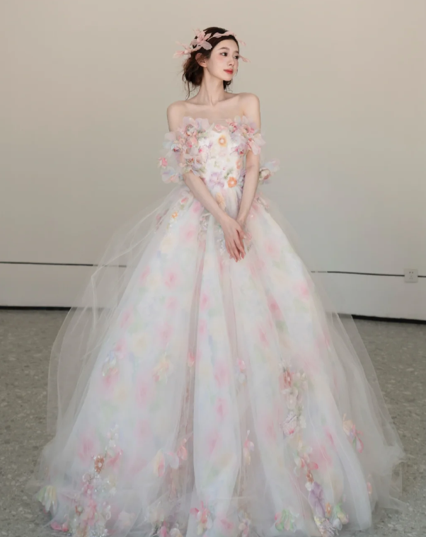 Off The Shoulder Tulle Prom Party Dress Birthday Dress Evening Dress fg8655