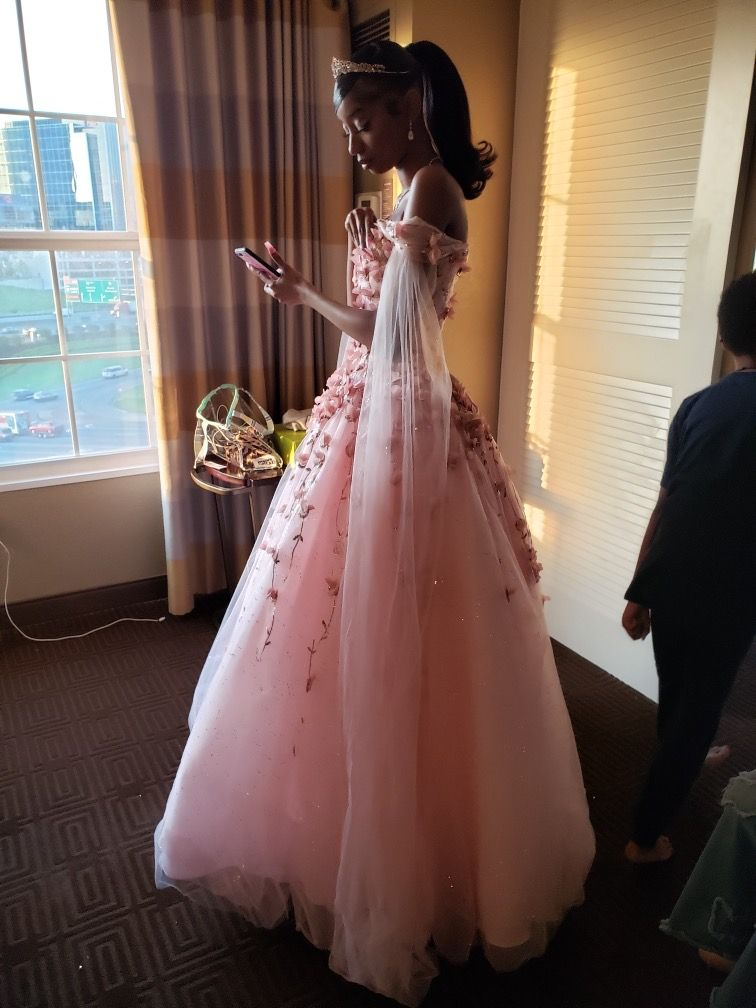 Princess Pink Prom Dress Tulle Evening Dress Birthday Dress fg8563