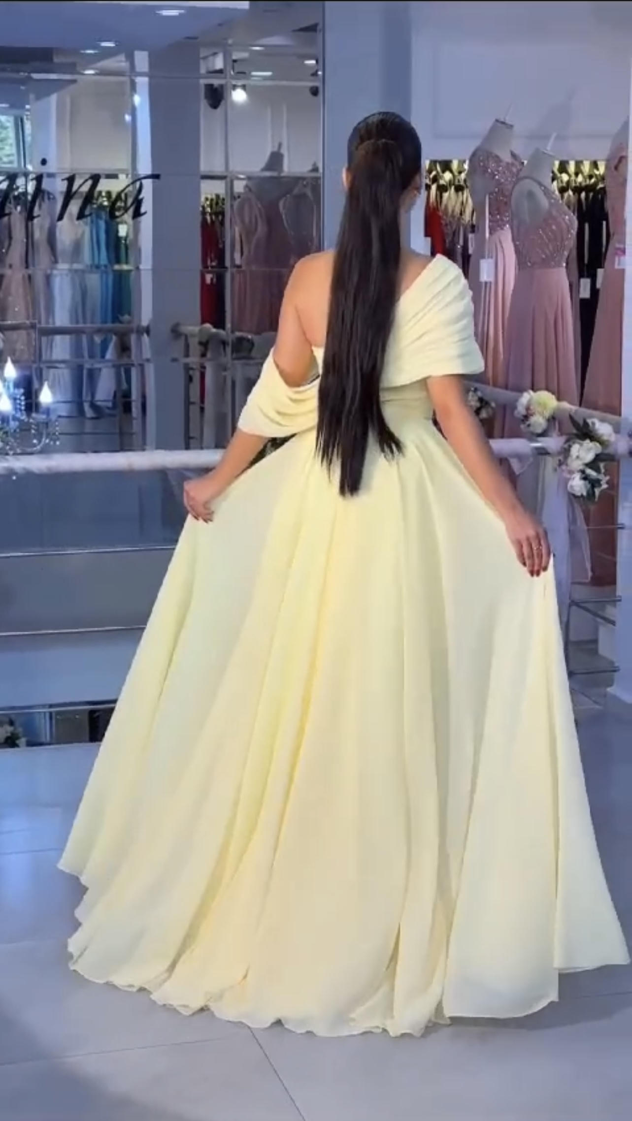 Vintage A line Yellow Long Prom Dress Evening Dresses fg6832