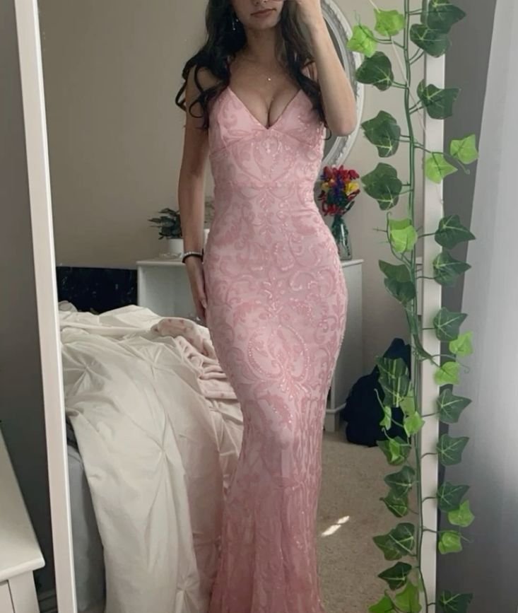 Cute Mermaid Pink Long Prom Dresses fg6875