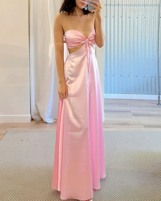 Simple pink prom dress New Evening Dresses fg6829