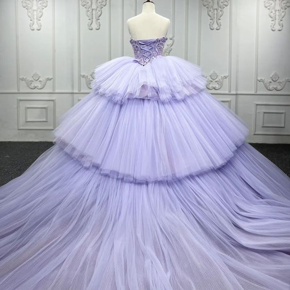 Quinceanera Dress Ball Gown Crystal Purple Prom Dresses fg4418