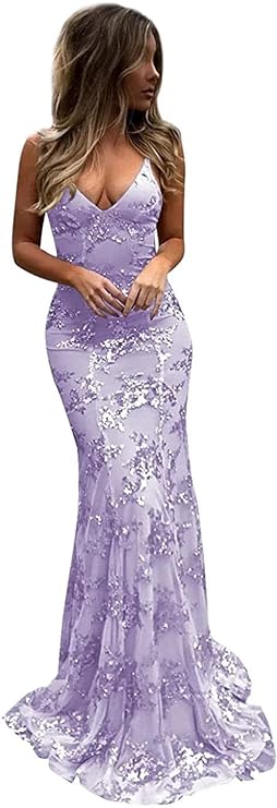 V Neck Mermaid Prom Dresses Long Glitter Sequin Sexy Backless Prom Evening Gowns fg4667
