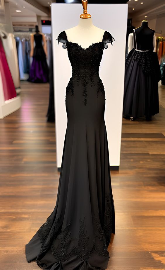 Black Long Prom Dress Party Evening Dresses fg5062