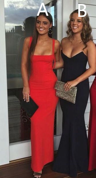 Long Prom Dress, Red/Black Long Formal Dress fg5022