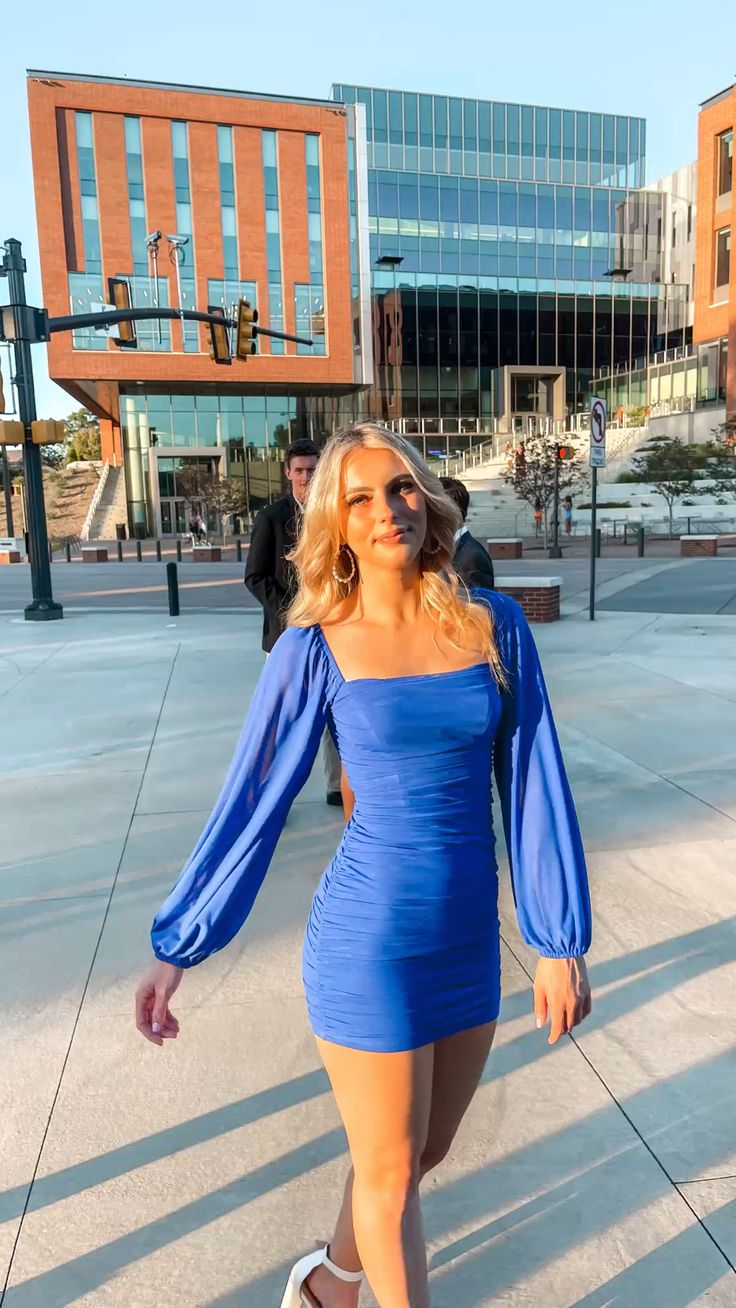 Blue Tight Dress Sexy Homecoming Dress fg5016