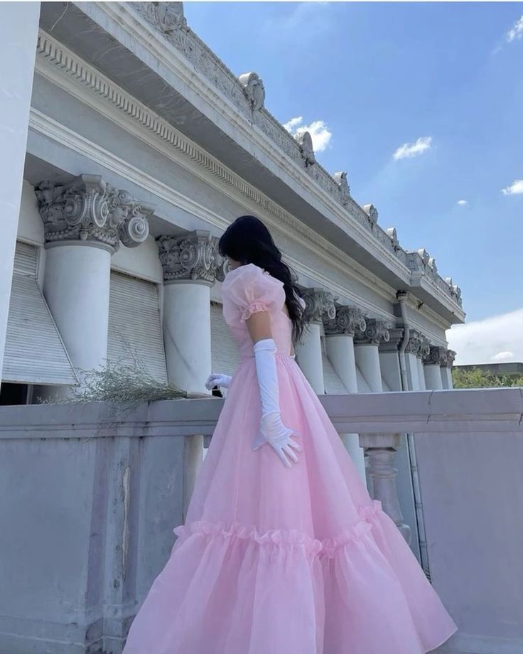 Vintage Pink A-line Prom Dress,Pink Princess Dress fg5427