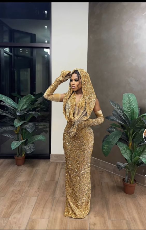 Charming gold prom dress Sheath Prom Dress Evening Dress fg5202
