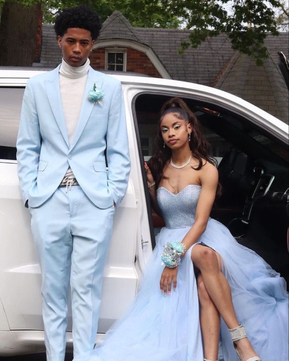 Light Blue A-line Long Prom Dress,Blue Graduation Dress fg5099