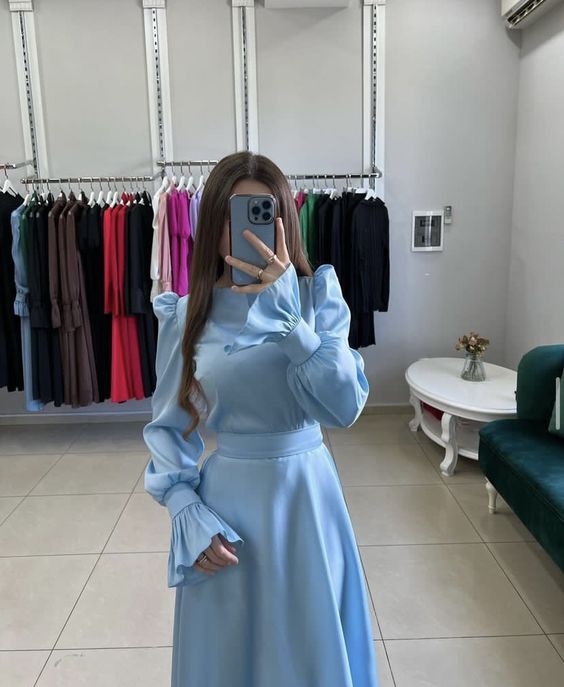 Elegant Blue Prom Dresses A Line Party Gown for Women fg4635