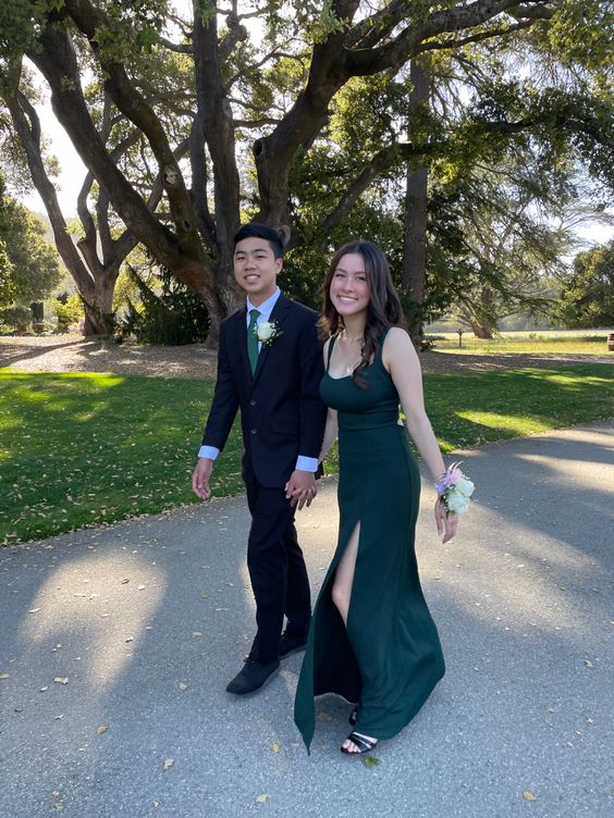 Elegant Dark Green Long Prom Dresses fg4968
