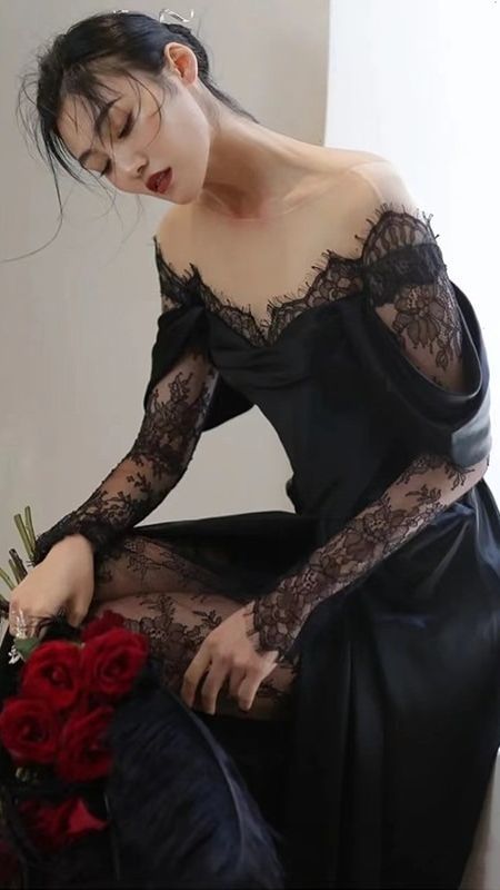 Charming Satin Lace Long Prom Dress Wedding Dress fg5055
