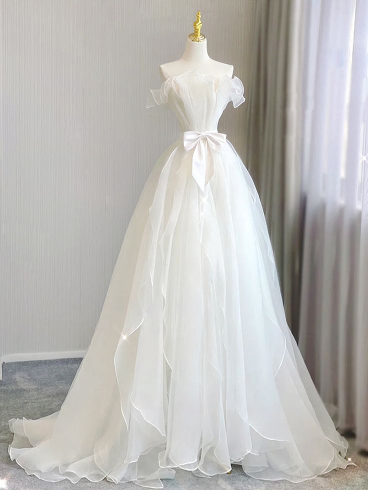 A-Line Organza Long Prom Dress, Long Formal Dress fg5169