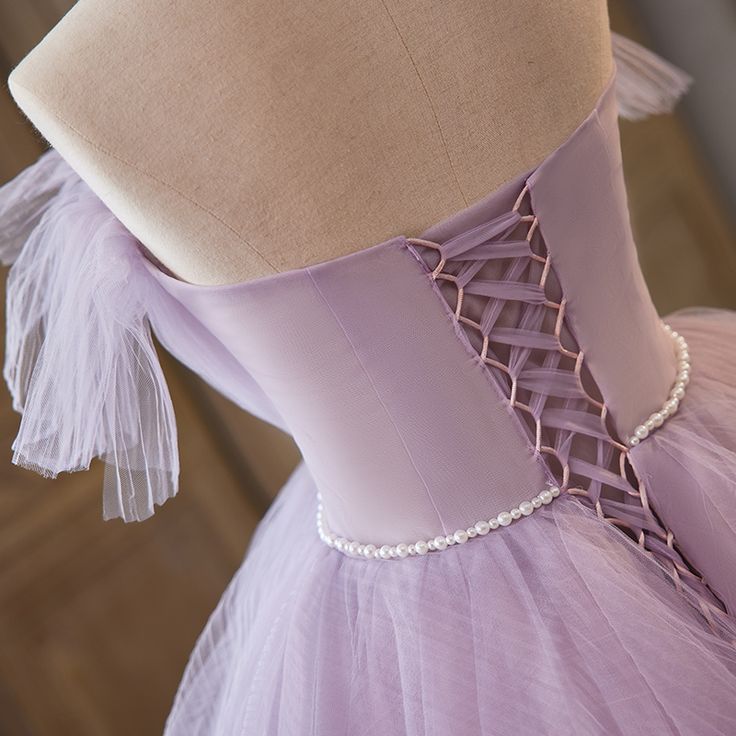 Elegant Lavender Cascading Ruffles Appliques Prom Dresses fg4417