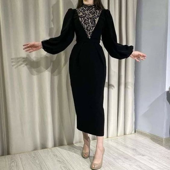 Elegant Black Prom Dresses A Line Ankle Length Party Gown for Women fg4638