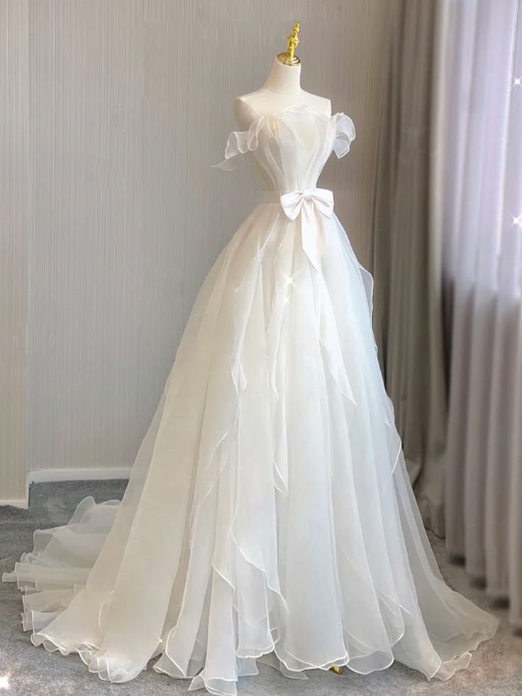 A-Line Organza Long Prom Dress, Long Formal Dress fg5169