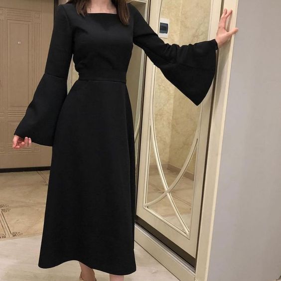 Elegant Black Prom Dresses A Line Ankle Length Party Gown for Women fg4636