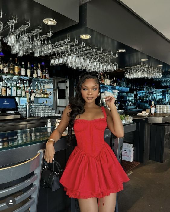 Red A-Line Short Party Dress Straps Homecoming Dress fg5351