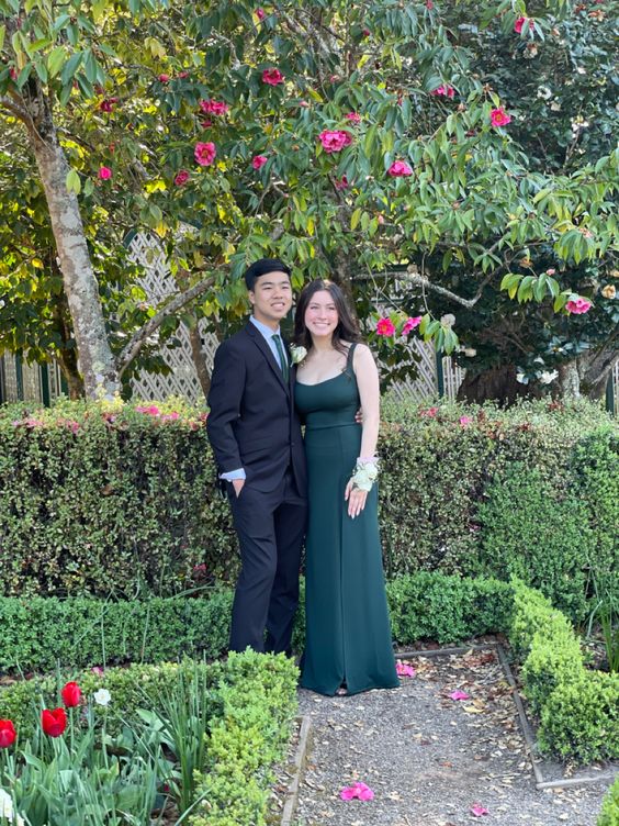 Elegant Dark Green Long Prom Dresses fg4968