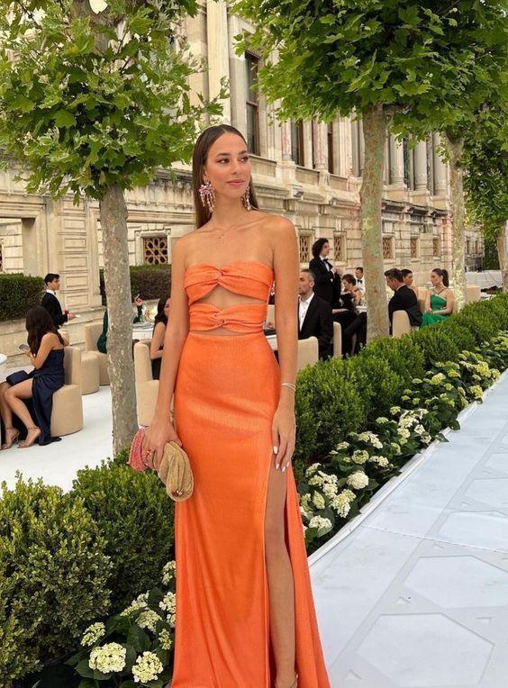 Sexy Orange Sheath Prom Dress,Orange Evening Dress fg4897