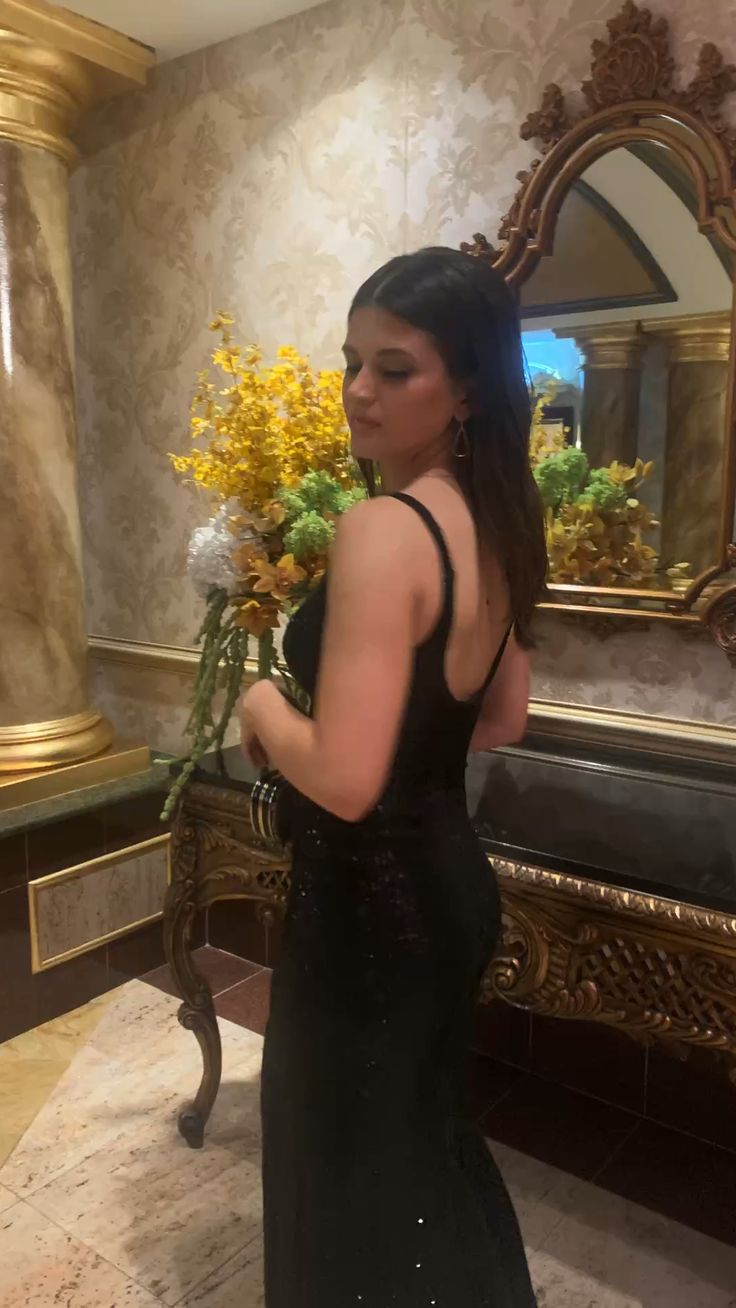 Sexy Black Long Prom Dresses With Slit fg5124