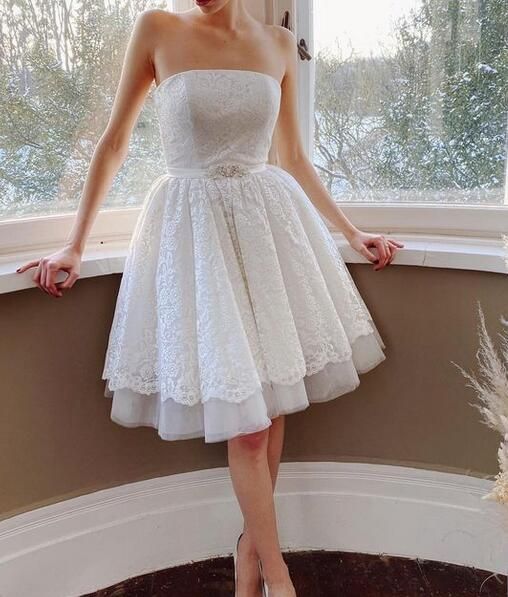 Short Wedding Dress, Wedding Receiption Dress, Bridal Gown ,Dresses For Brides fg4688