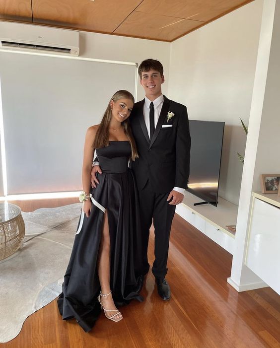 Black Prom Dress,Women A-line Elegant Party Dresses fg5078