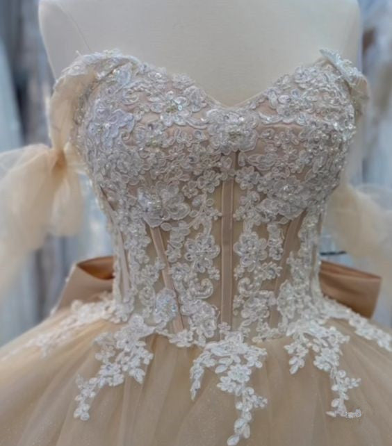 Quinceanera Dress Ball Gown Champagne Prom Dresses fg4421