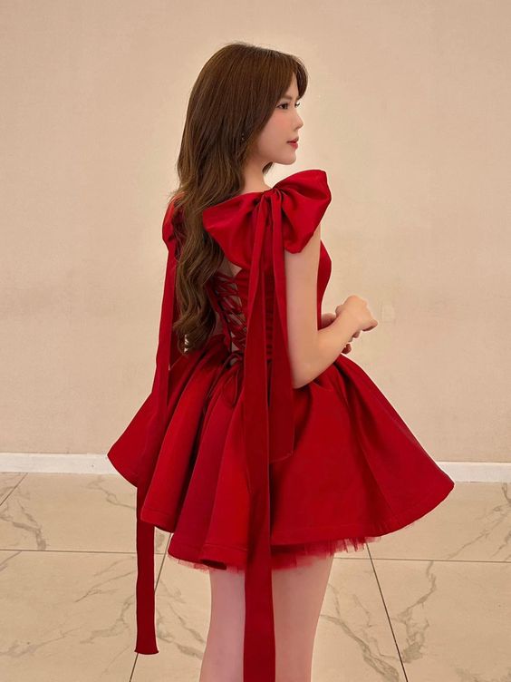 Red Straps Homecoming Dress Party Dress fg5400