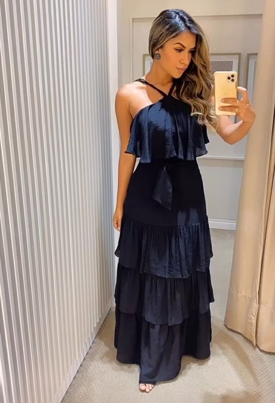 Dark Navy Long Prom Dress,Party Dress fg5101