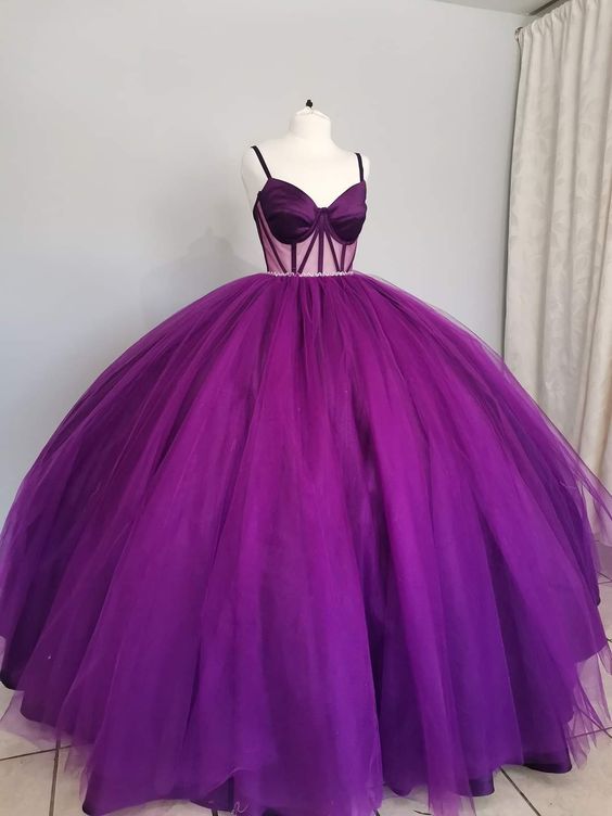 A line Purple Quinceanera Dresses Girls Sweet Birthday Party Ball Gown Dress fg4472