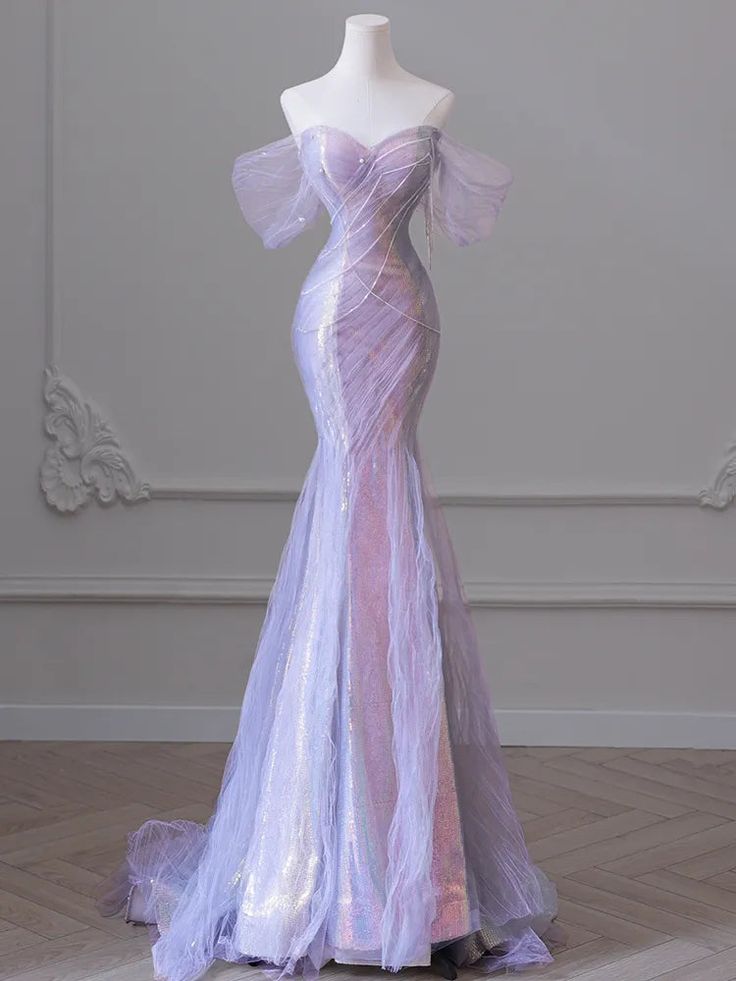 Women Evening Dress with Puff Sleeves Tassel Pearls Tulle Train Prom Gown fg4985