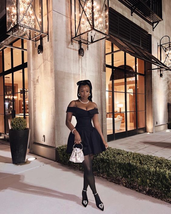 Black A-Line Short Party Dress Straps Homecoming Dress fg5352