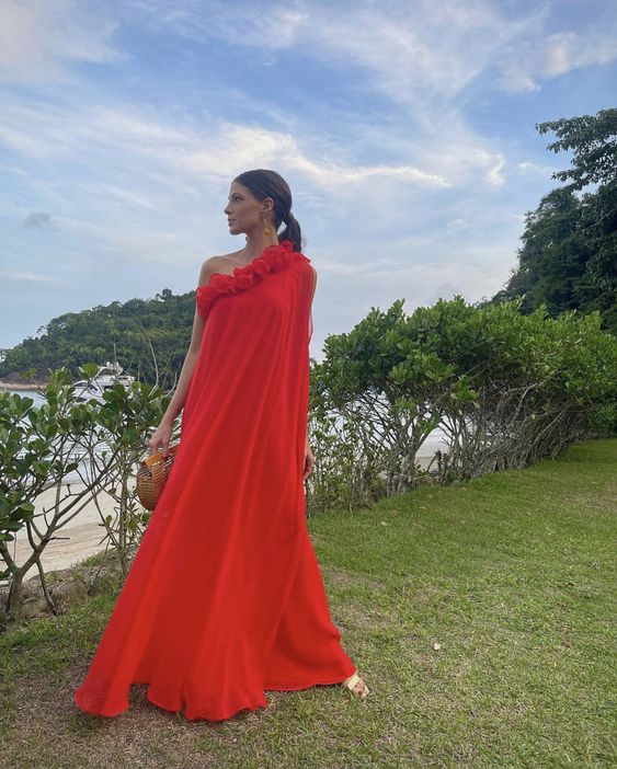 Red Long Prom Dress Fashion Formal Dress fg4085