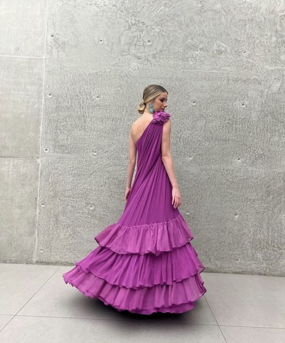 Chic Chiffon Custom Made Ruffles Long Prom Dress fg3926