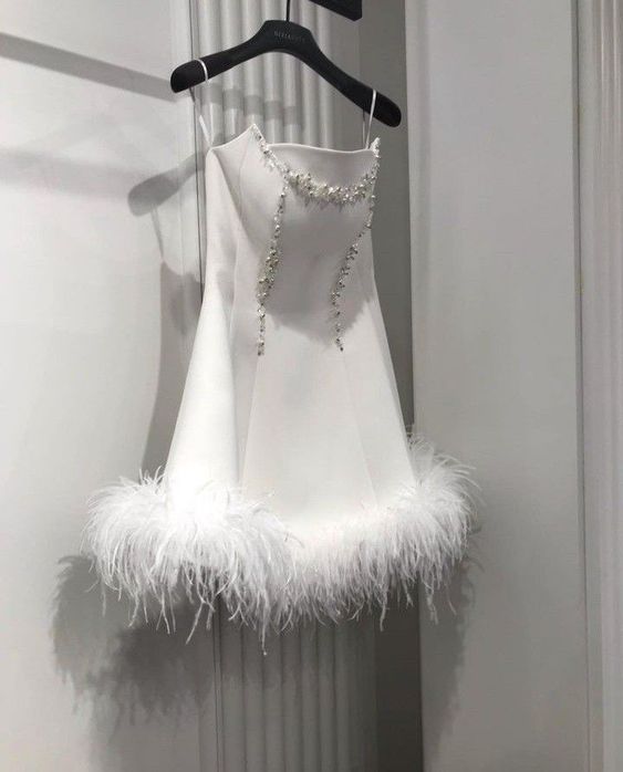 White Short Prom Dresses, Fashion Cocktail Dress fg3487