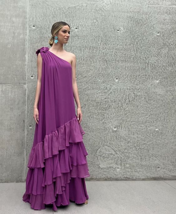 Chic Chiffon Custom Made Ruffles Long Prom Dress fg3926