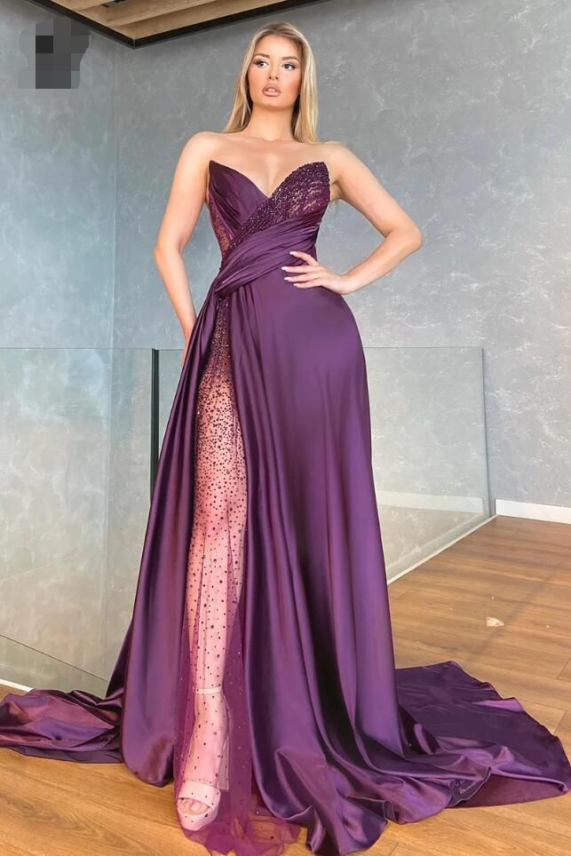 Sexy V-Neck Side Split Long Prom Dress fg3391