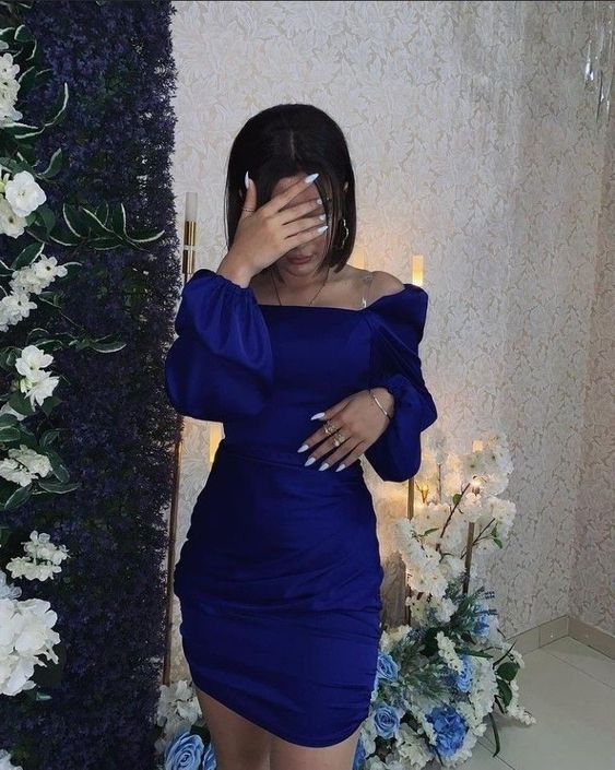 Blue Homecoming Graduation Dress Short Prom Dresses fg4018