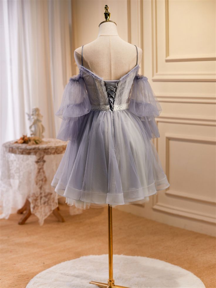 Vintage Elegant Short Formal Dress, Quinceañera Dress Homecoming Dresses V Neck Graduation Dress fg3420